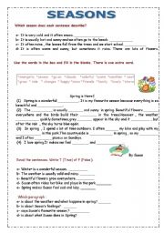 English Worksheet: SEASONS