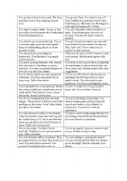 English Worksheet: Trivial Game: Situations part