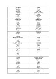 English Worksheet: Trivial Game: taboo part