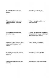 English Worksheet: Discussion Topics
