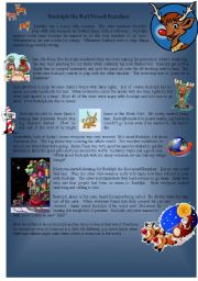 English Worksheet: Rudolph the Rednose Reindeer Story