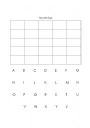 English Worksheet: Alphabet Bingo