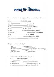 English worksheet: Going to- Exercises