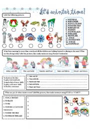 English Worksheet: ITS WINTER TIME!