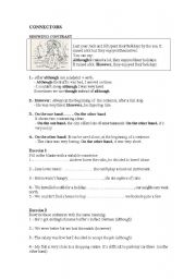 English Worksheet: CONNECTORS: Showing contrast