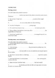 English Worksheet: Connectors: showing contrast, reason, cause and purpose