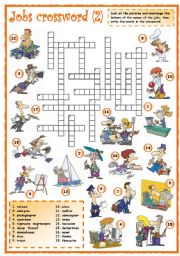 English Worksheet: Jobs crossword (2 of 3)