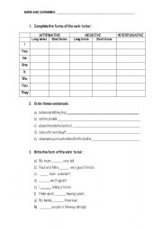 English worksheet: TO BE PRESENT SIMPLE