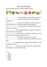 English Worksheet: Food and vegetables - dictionary