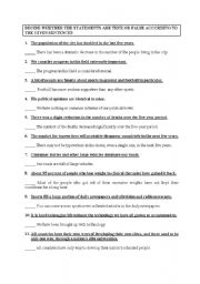 English worksheet: Understanding Sentences  True-False