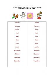 English worksheet: The months of the year