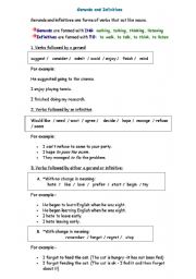 English Worksheet: Gerunds and Infinitives