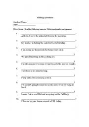 English worksheet: question