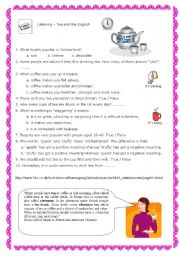 English Worksheet: Listening: Tea and the English