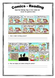 English Worksheet: Comics - Reading Activity 3