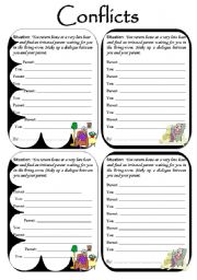 English Worksheet: Conflicts: An irritated parent waiting for you