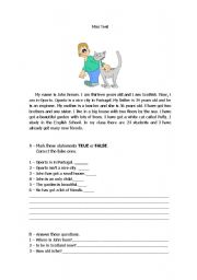 English Worksheet: Mini Test - Have Got