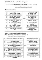 tandem worksheet