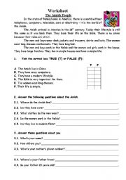 English Worksheet: The amish people