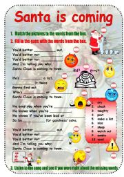 English Worksheet: Santas coming to town