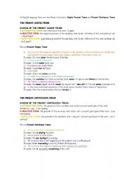 English worksheet: Present Simple vs Present Continuous