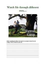 English Worksheet: FORREST GUMP PART 1