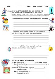 English Worksheet: COMPARATIVES/SUPERLATIVES