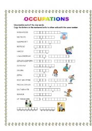 English Worksheet: Occupations