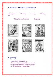 English Worksheet: who does the housework at home?