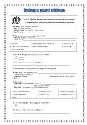 English worksheet: Being a good citizen