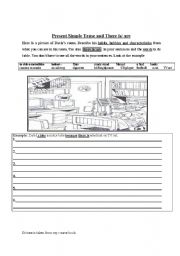 English Worksheet: Present Simple Tense  and There is / are 