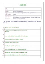 English worksheet: Using capital letters 