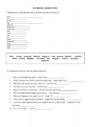 English Worksheet: extreme adjectives