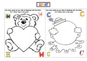 English Worksheet: Alphabet - Write the words beginning with H and C