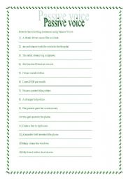 English Worksheet: Passive Voice (present and past)