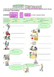 English Worksheet: present continuous