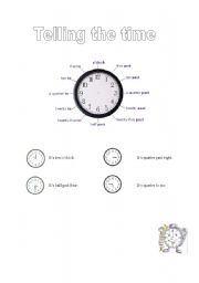 English worksheet: Telling the time