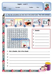 English Worksheet: WHAT NATIONALITY ARE THEY?  - WORKSHET 2