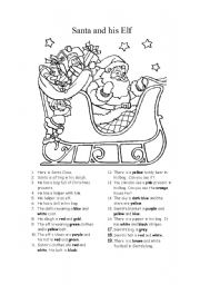 English Worksheet: Santa and his Elf