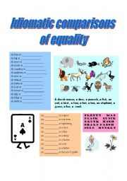 English Worksheet: Comparisons with IDIOMS