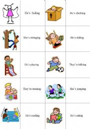 English Worksheet: DOMINO PRESENT CONTINUOUS