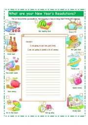 English Worksheet: NEW YEAR�S RESOLUTIONS/GOING TO