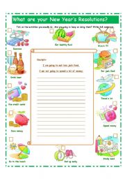 English Worksheet: NEW YEARS RESOLUTIONS/GOING TO