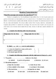 English Worksheet: english quis g7