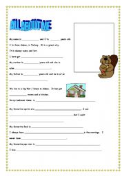 English Worksheet: ALL ABOUT ME