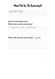 English Worksheet: past tense