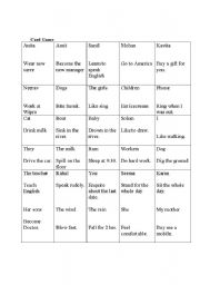 English worksheet: Card Game