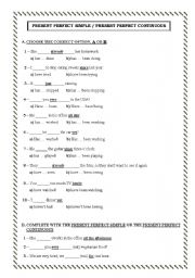 English Worksheet: Present Perfect Simple and Present Perfect Continuous