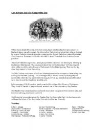 English Worksheet: Guy Fawkes Day