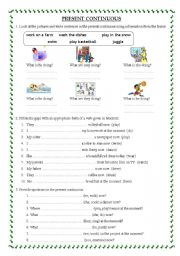 English Worksheet: Present Continuous - exercises